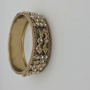 Vintage Clear Rhinestones Bracelet Gold #6